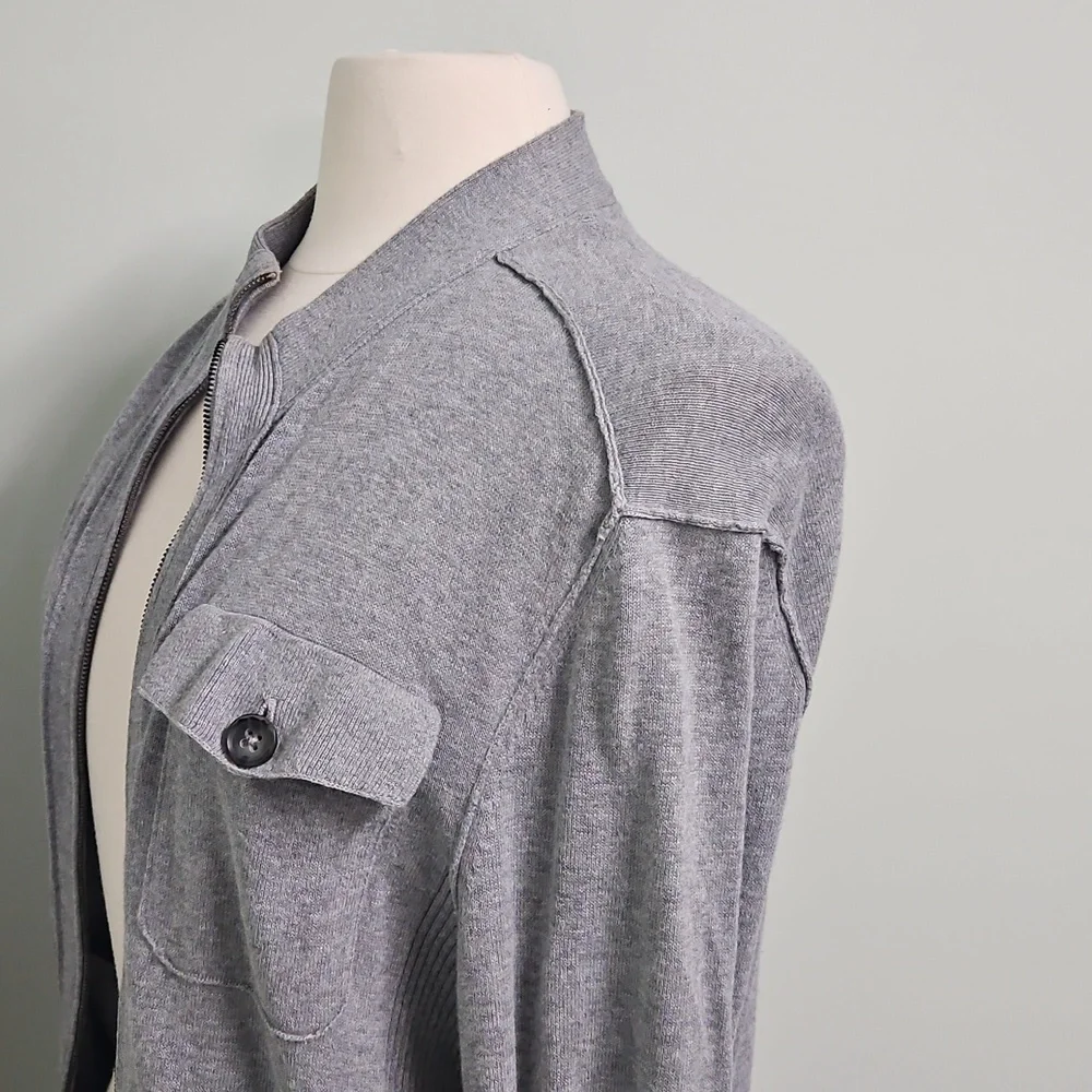 Banana Republic Cardigan Zip-Up Layering Grey Gray Unisex Size Medium